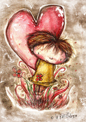 Coquin de coeur avec fleurs et tendresse